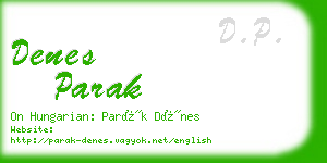 denes parak business card